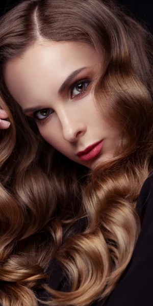Professional blow wave styling with volume